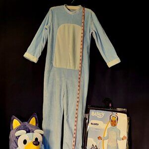 Bluey kids onsie with tail, and hood